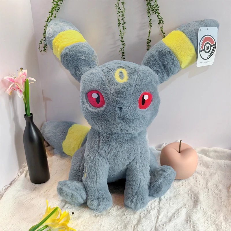 

60cm Pokemon Umbreon Plush Toys Large Anime Plushie Cartoon Pokémon Stuffed Dolls Cute Eevee Pillow Birthday Gift for Kids Xmas