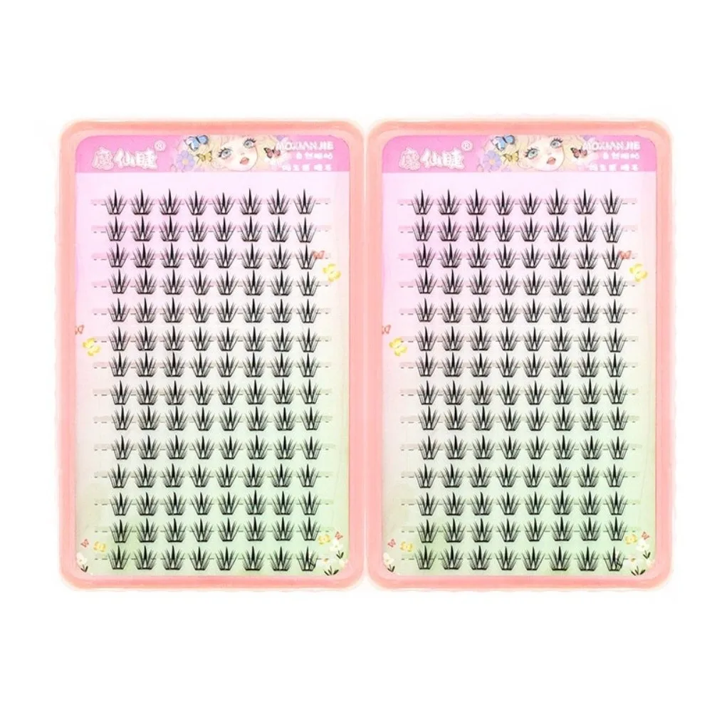 Black Color Glue Free Eyelashes Wispy Design Thin Flake False Eyelashes Natural Style Large Capacity DIY Fake Lash