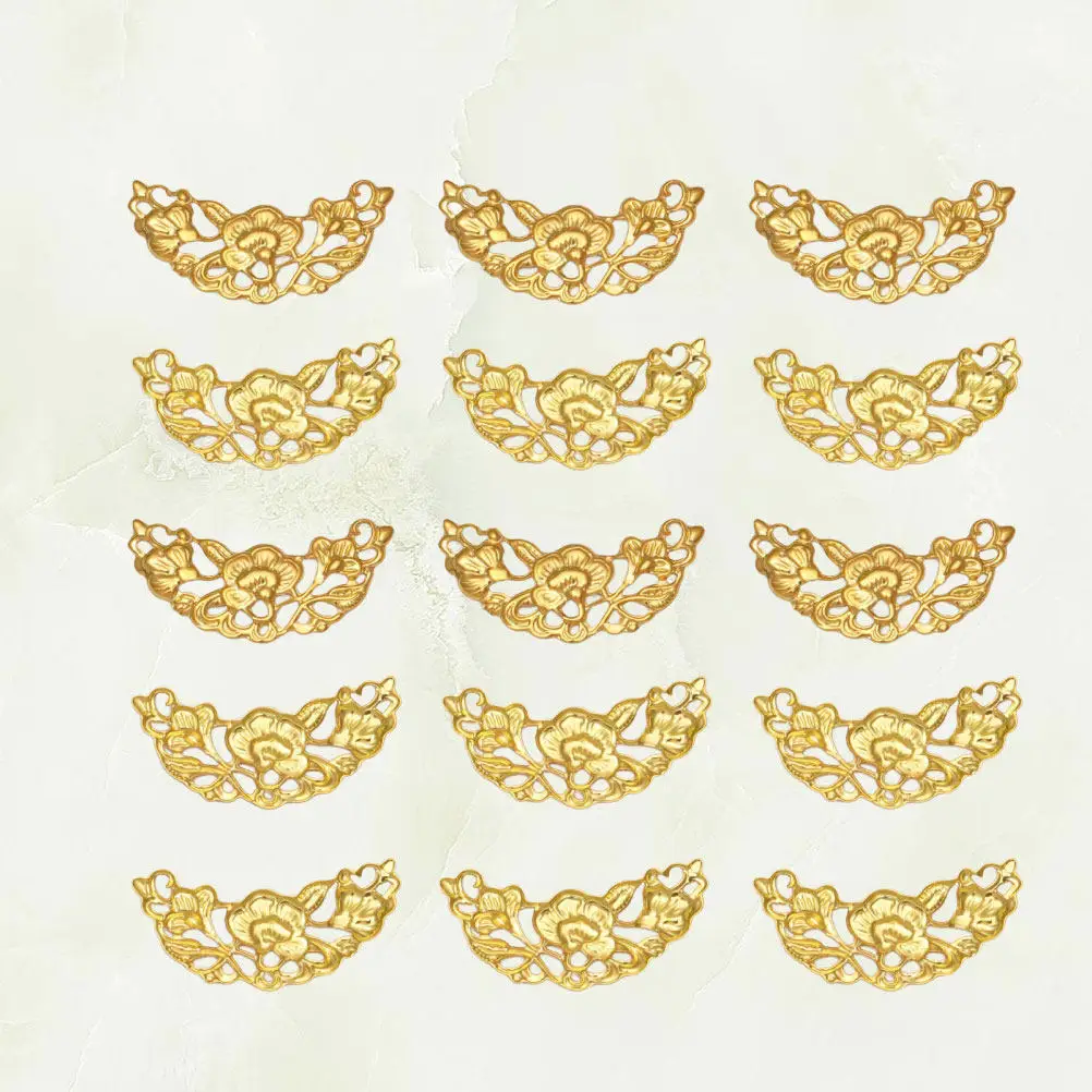 100 piezas de accesorios para horquillas en forma de media luna, piezas de diadema de bricolaje con revestimiento de hierro para novias, decoración de tocado con forma de luna simulada, encanto festivo.
