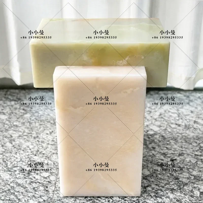 Natural Marble White Jade Splicing Sapphire Edge Coffee Table Modern Simple Light Luxury Living Room Tea Table Multi Style