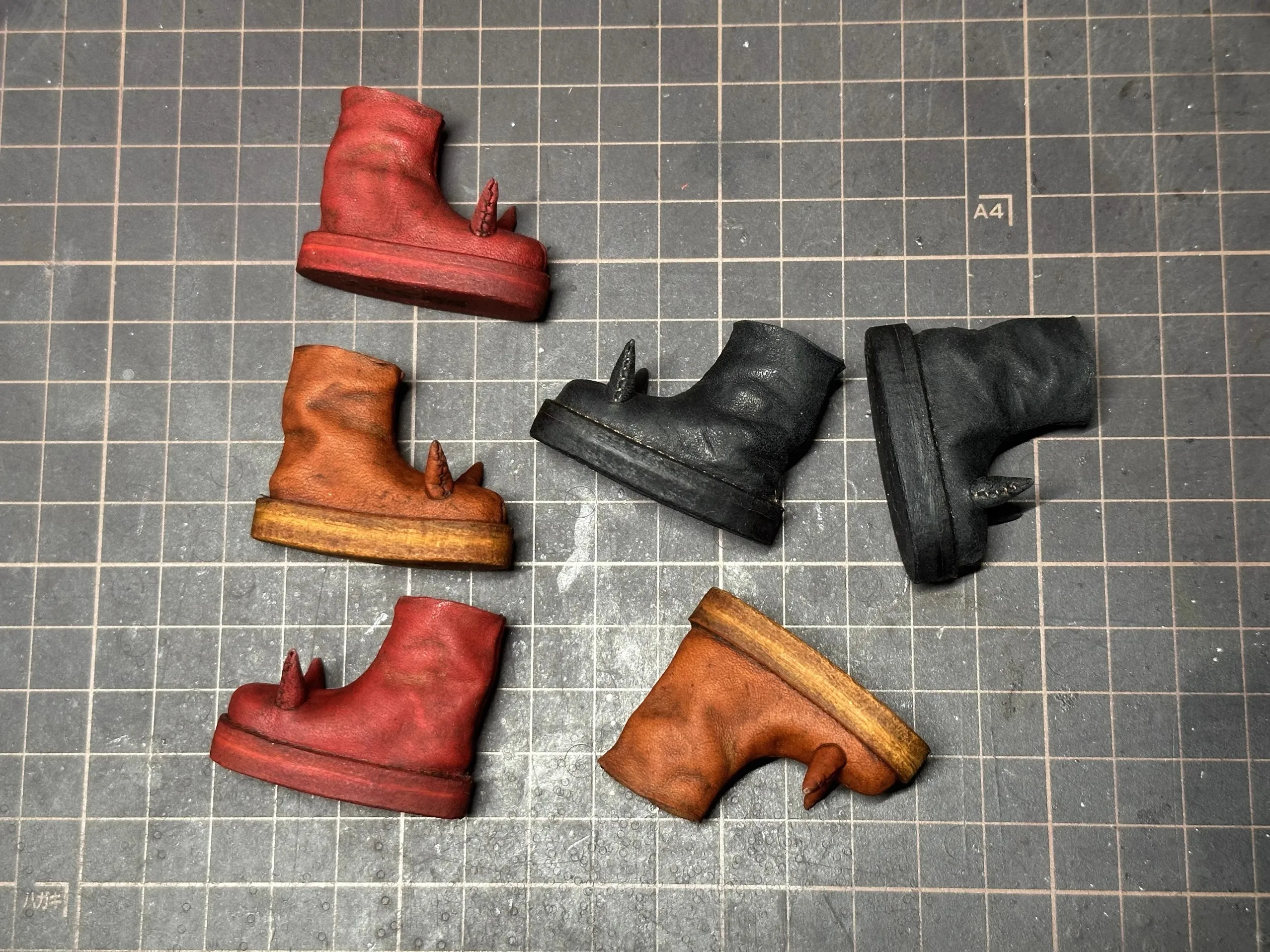 

1/6 Scale Blythe Handmade Fashion Leather Devil Horn Shoes Model fit ob24 Baby Doll DIY