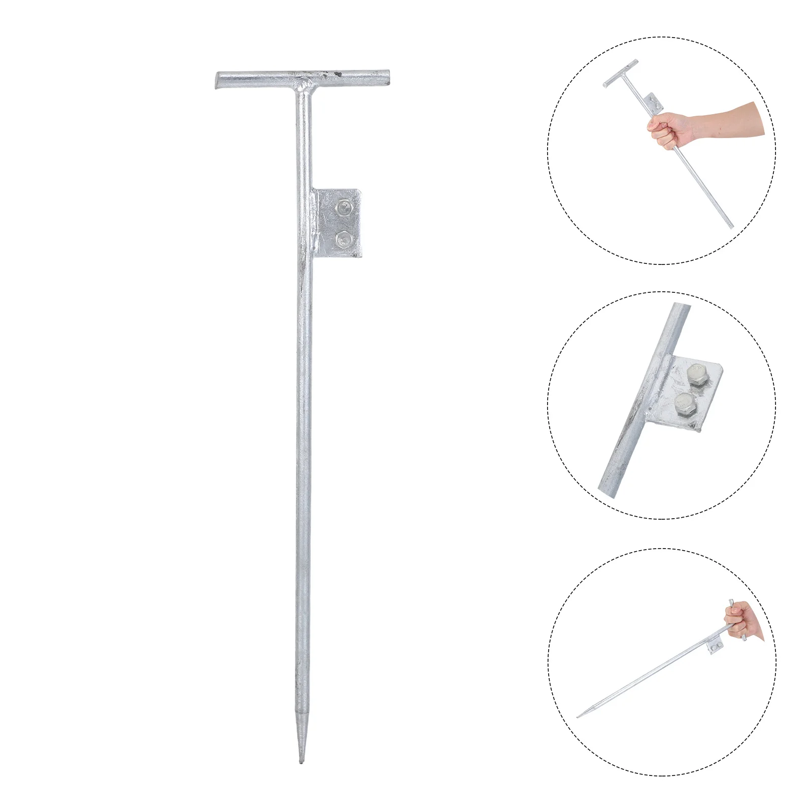 

Galvanized Grounding Rod T-Shaped Iron Earthing Rod For Home Electrical Safety Portable Grounding System Outdoor Stake For