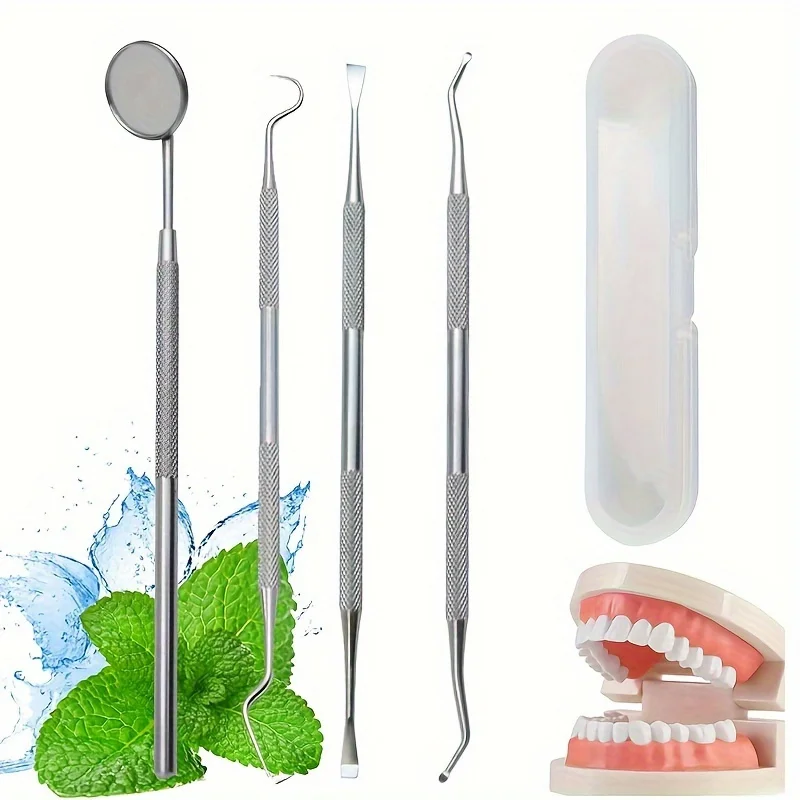 

‌Professional Stainless Steel Dental Calculus Remover Kit, Home Teeth Cleaning Tools with Storage Case, No Odor &Travel-Friendly