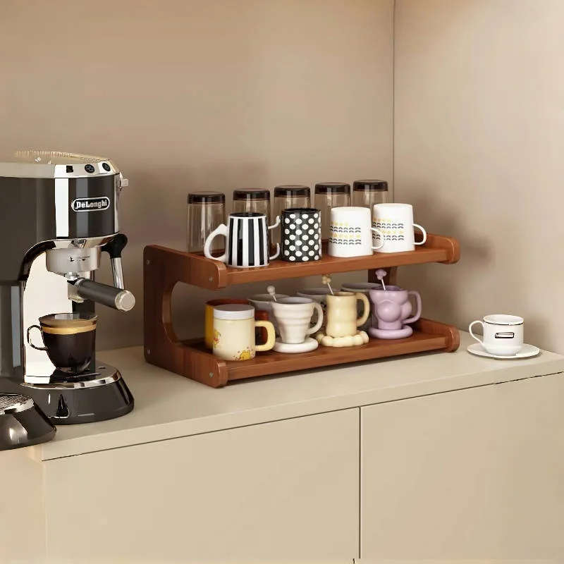 Cup holder, cup storage rack, side cabinet, countertop, dining table, water cup, teacup sundries, double-layer finishing rack