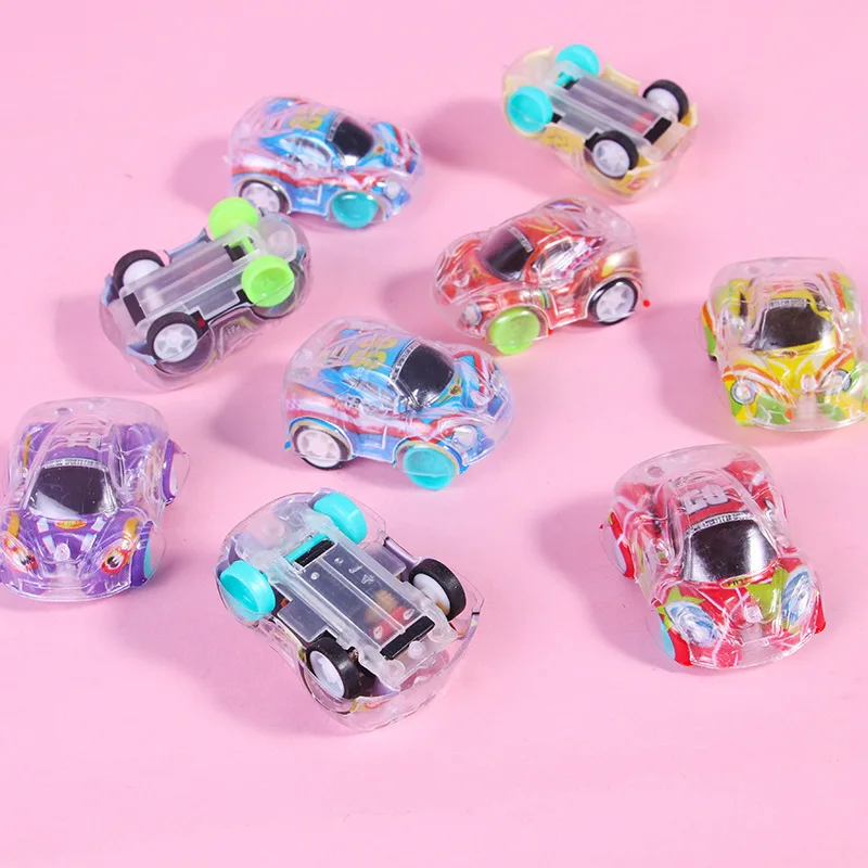 Voiture arrière à nervures transparentes de dessin animé pour enfants, petites faveurs de fête, anniversaire, petit cadeau, GiLiaway PinMiFillers, prix scolaires, 10 pièces