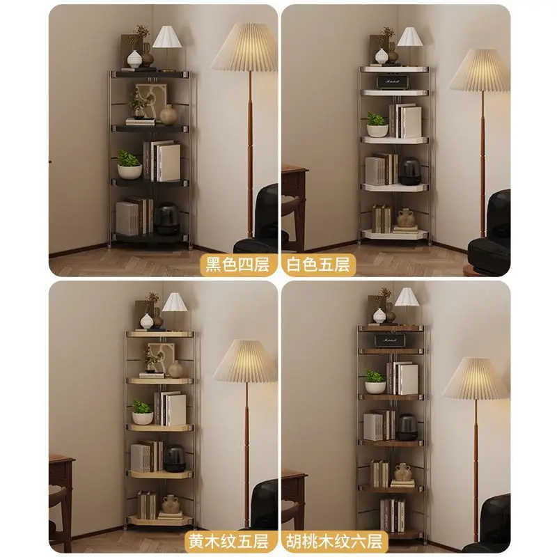 Corner rack Corner Japanese shelf Bookcase Multi-layer storage rack Floor-to-ceiling kitchen Living room Balcony Triangle