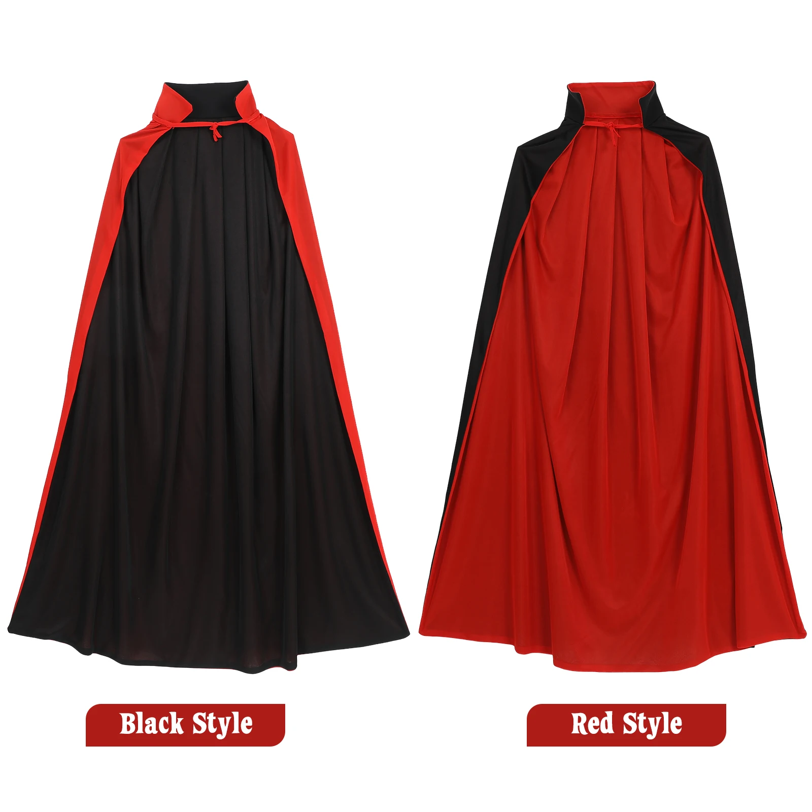 

1pc 1.4m Dual-layer Stand Collar Adult's Cloak Cape Vampire Cloak Cosplay Prop For Halloween Masquerade Party Costume Props