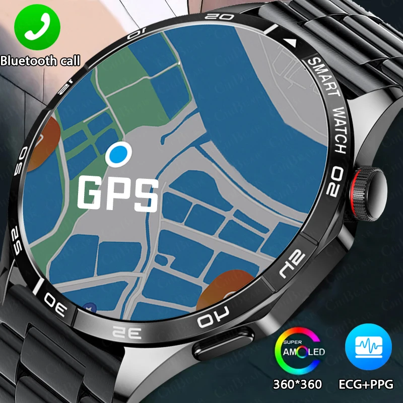 

New ECG+PPG Men Bluetooth Call Smart Watch 1.28 Inch 240*240 AMOLED HD Screen Business Watch IP68 Waterproof Smartwatch Man+Box