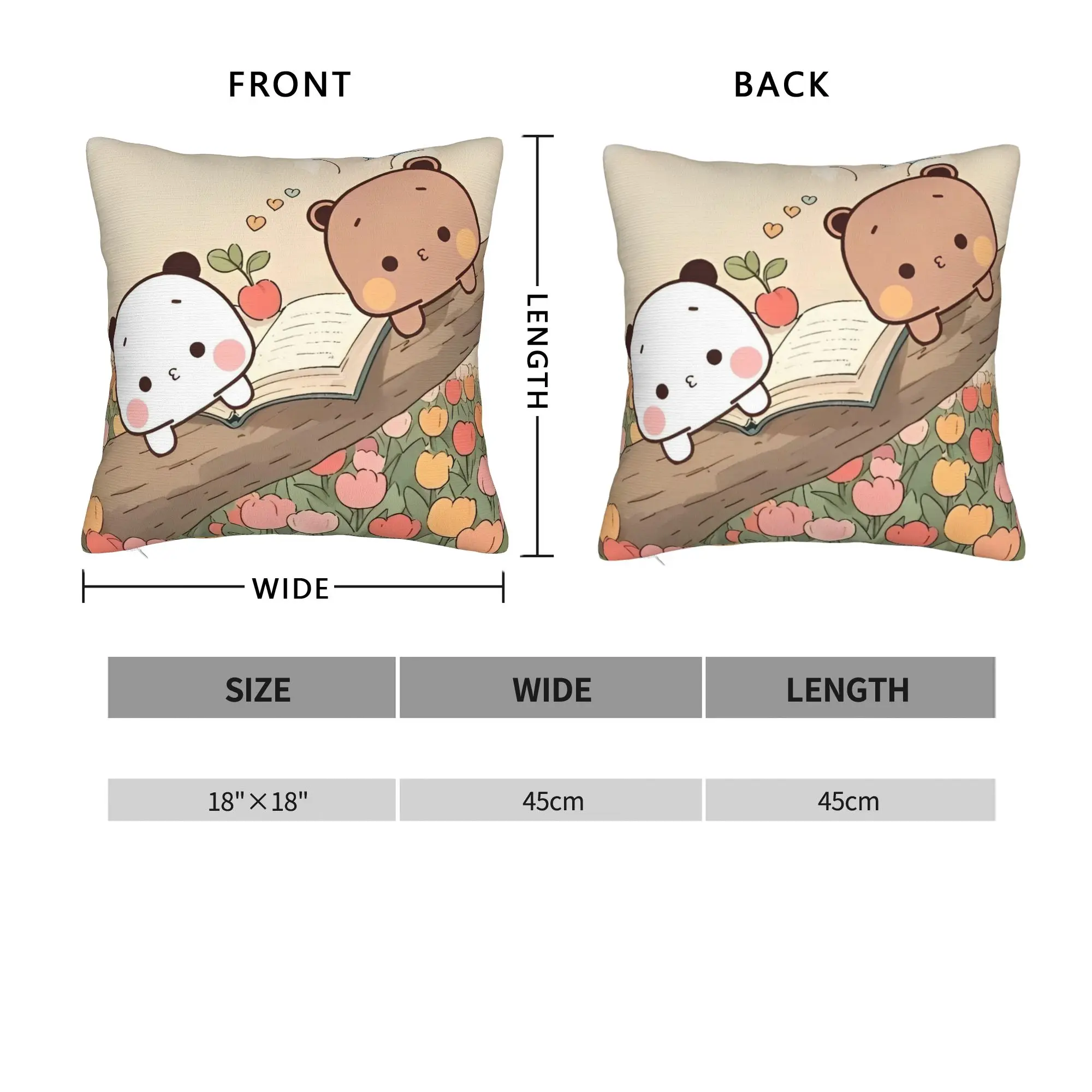 Bubu and Dudu Series Pillow Case  Cute Funny Pillow Cover Square Pillowcases For Sofa Home Decor