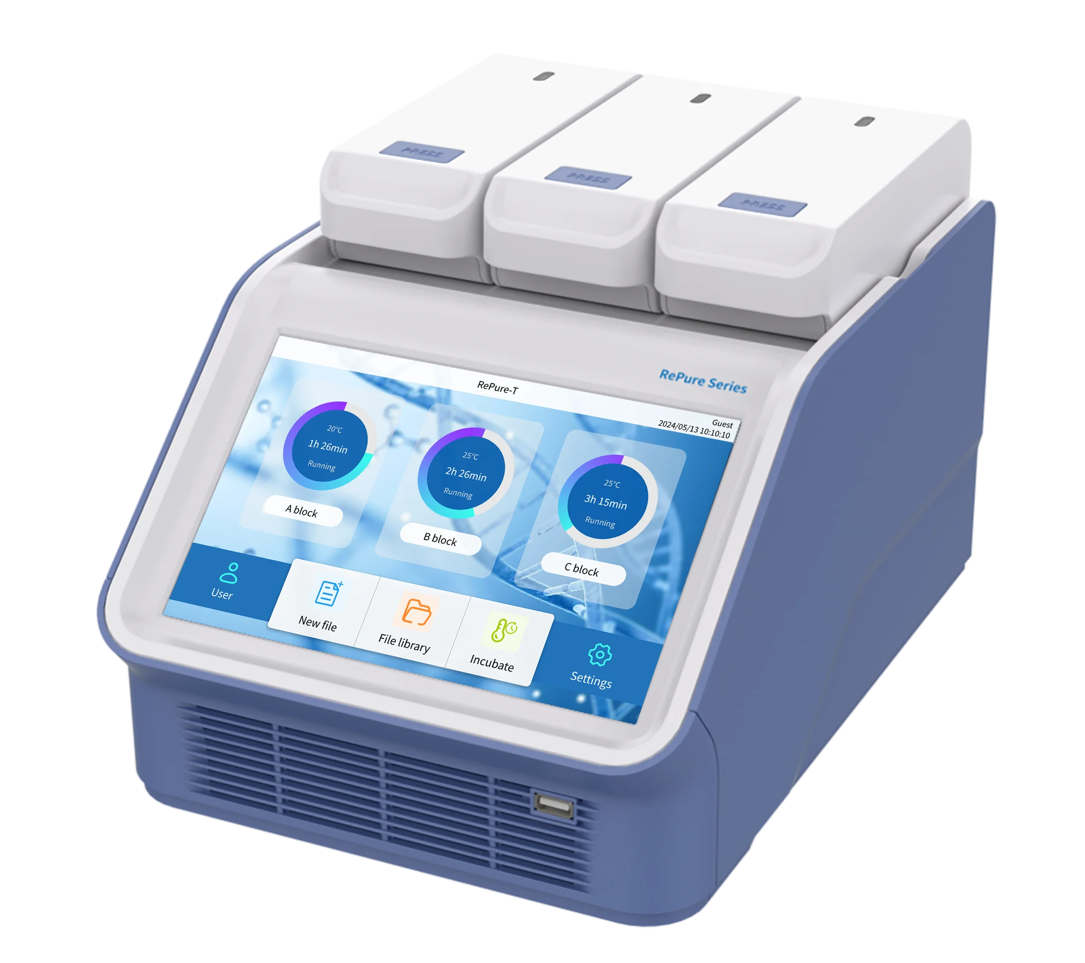 Termocykler serii RePure Pcr 3 bloki Maszyna do PCR z potrójnym blokiem gradientowym