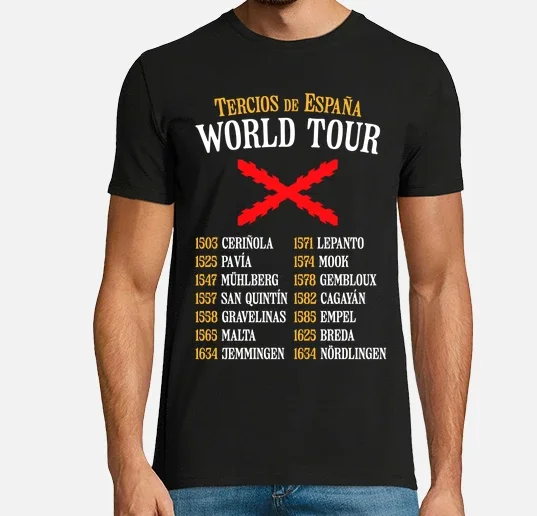 

Tercios De España World Tour Cruz De Borgoña Historia Men T-Shirt Short Sleeve Casual 100% Cotton Shirt