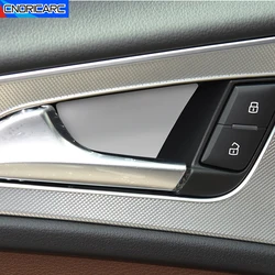 Interior Door Handle Bowl Cover Decoration Trim Stainless steel Sticker For Audi A6 C7 2012-2018 Car Accessories Doorknob Decals