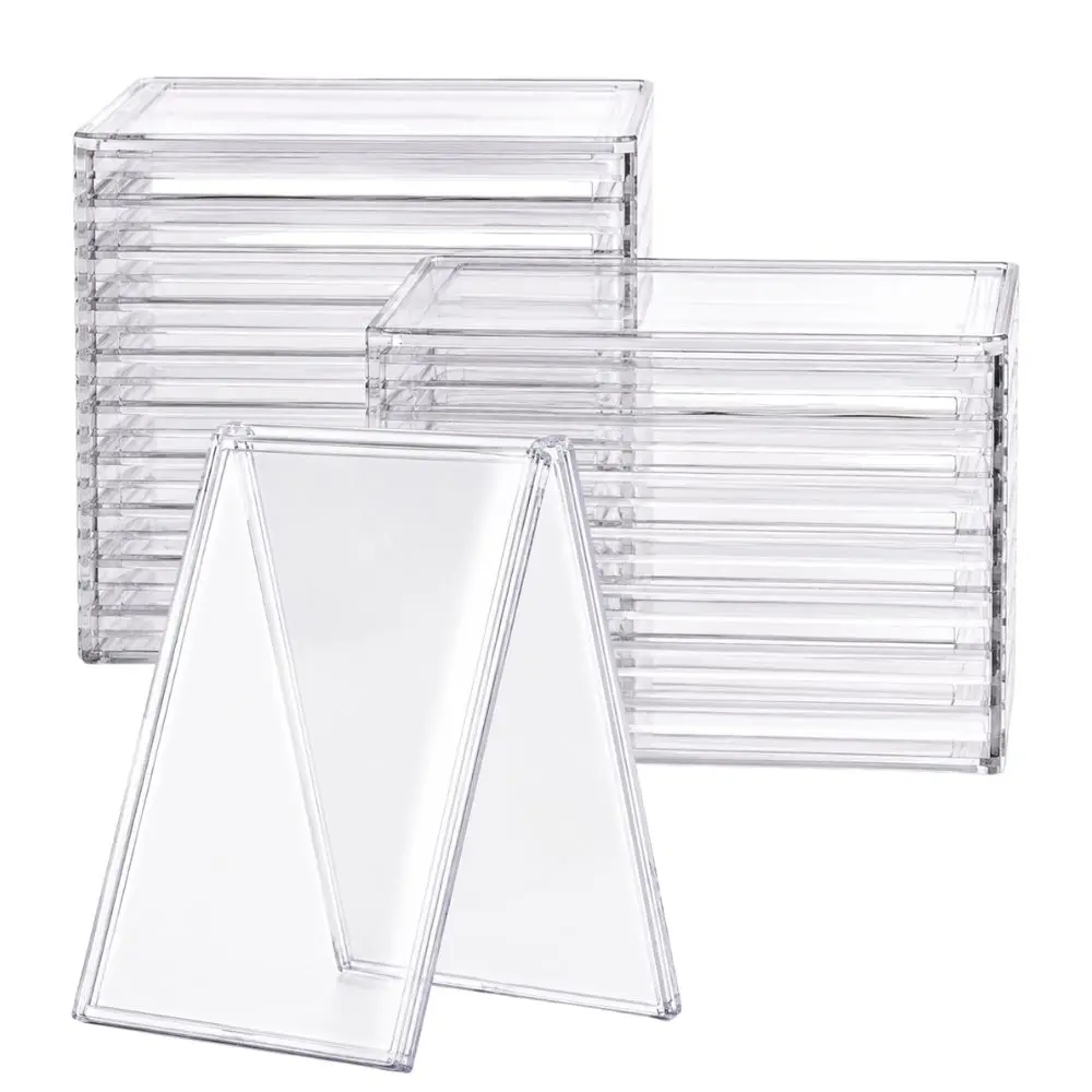 6pcs Hard Clear Card Brick Sleeves Plastic Toploader Holder Photo Trading Display Container YMY