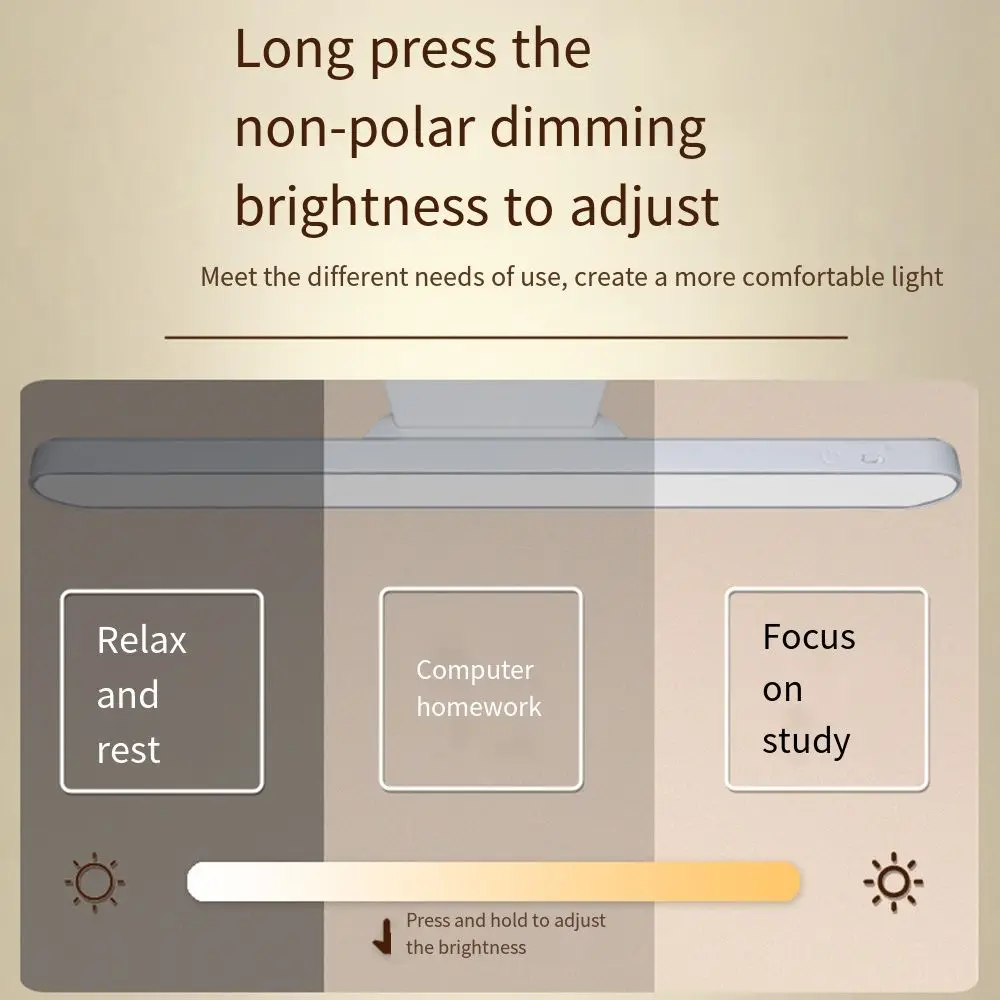Магнитная подвесная настольная лампа, Регулируемый USB светильник для офиса, с защитой глаз, с регулировкой на 80 градусов, для обучения