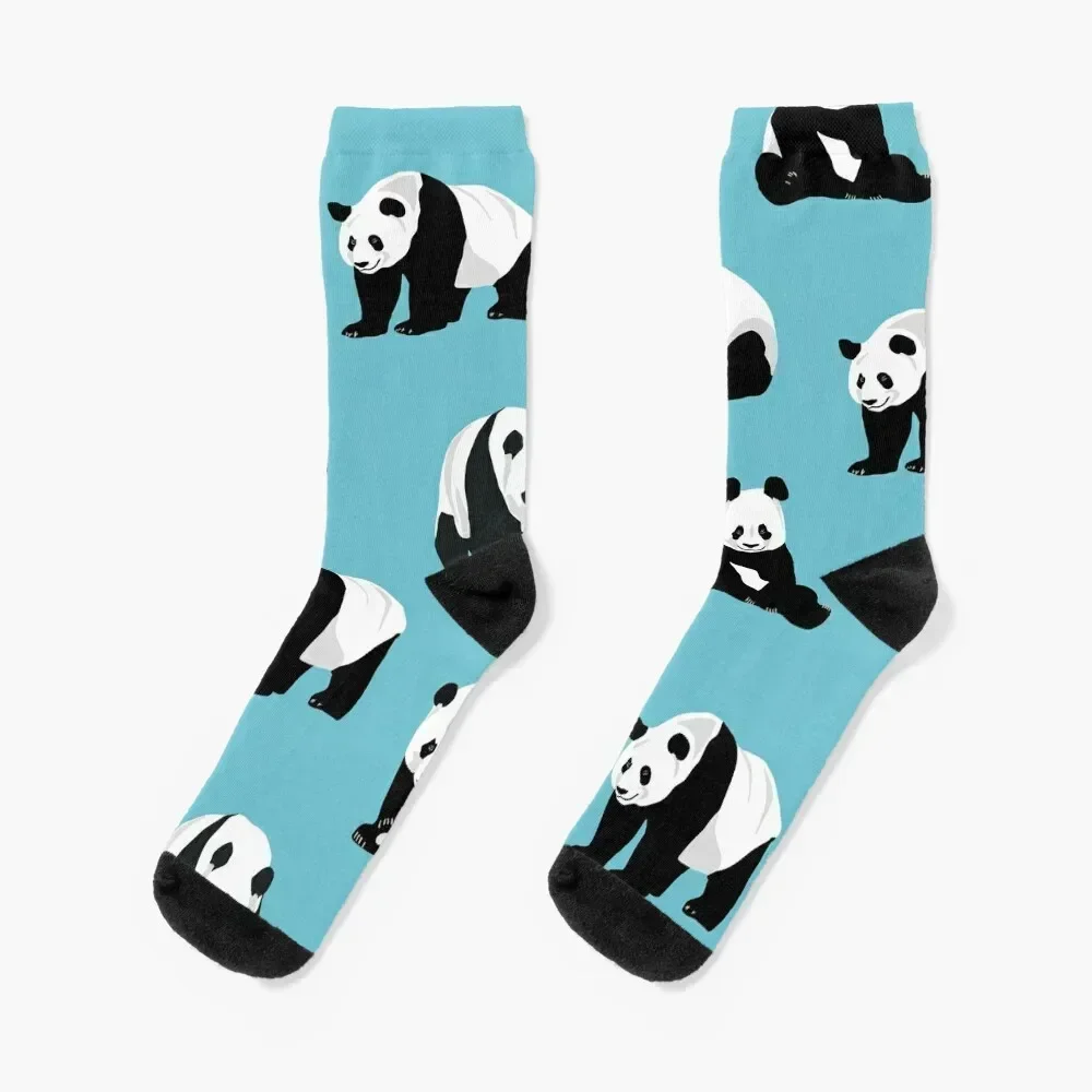 

Panda Design on Blue Background Socks custom man new in's shoes Socks Men Women's tennis cotton Men's Mens Socks Women's