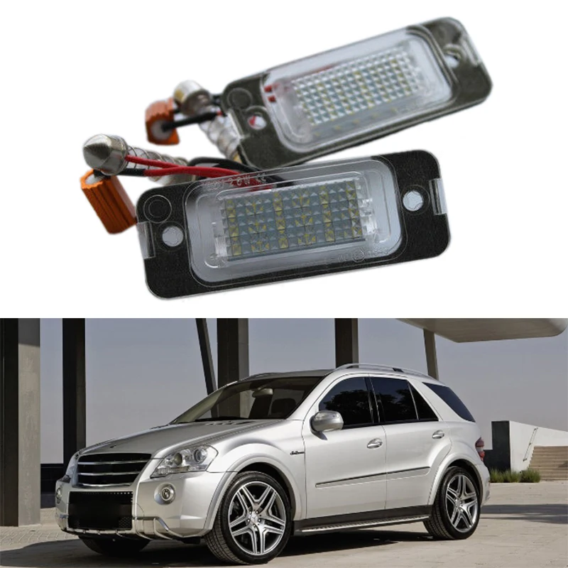 2X Car Led License Plate Light License Plate Light for Mercedes-Benz W163 W164 X164 ML GL