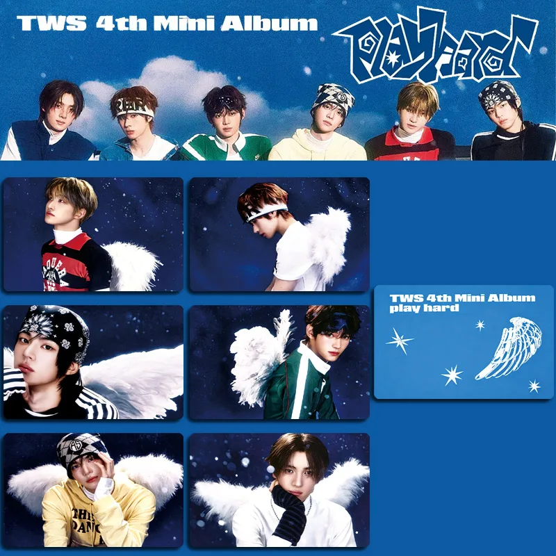 

TWS MINI4th Album PLAY HARD Card Kpop JIHOON DOHOON SHINYU Korean Style LOMO Card Double Sides Printing Card Fans Collection