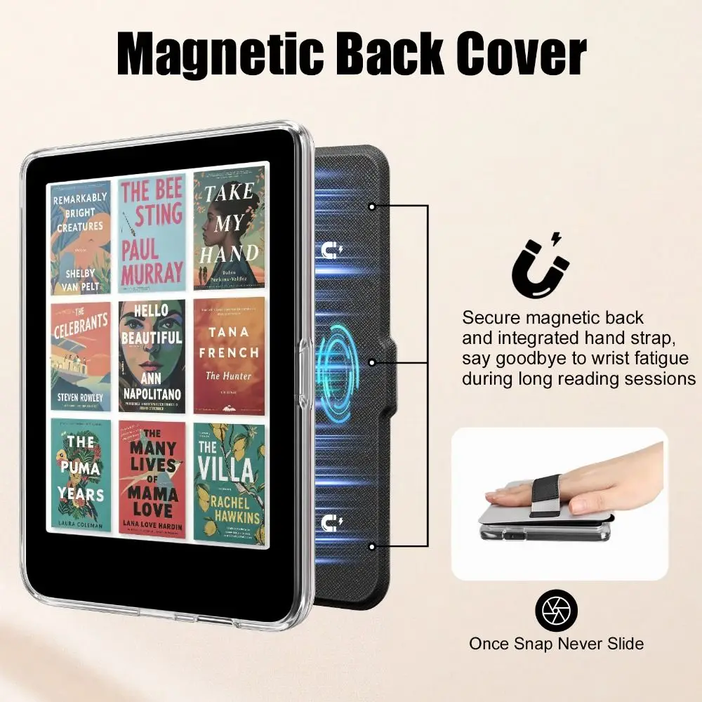Colorful Auto Wake/Sleep Case Snap-on Acrylic Protective Shell Smart Shockproof e-Reader Cover for KOBO Clara Color/2E/BW 6 inch