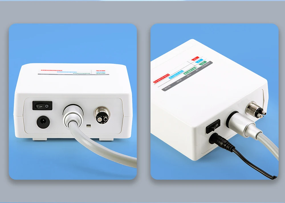 AZDENT Dental Elektrischer Mikromotor mit LED-Faseroptik, bürstenlos, interner Spray, passend für 1:1, 1:5, 16:1 Niedriggeschwindigkeits-Handstücke, klinisch – Detail 8