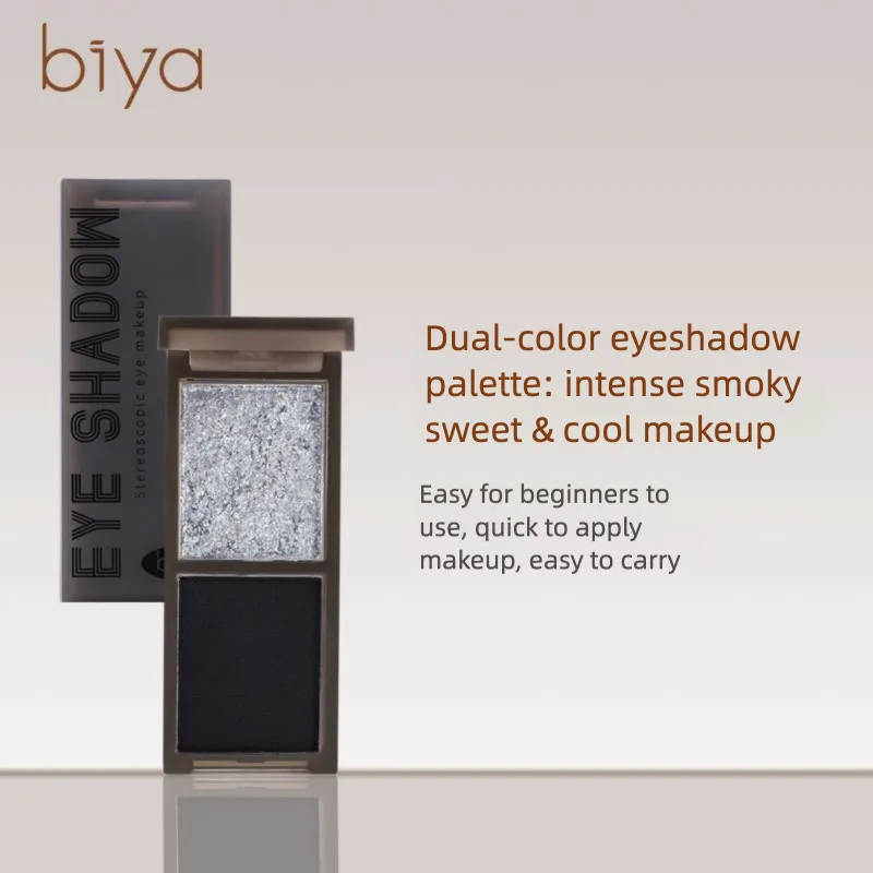 

Biya Cool Two-tone Eyeshadow Waterproof, Sweat-proof, Matte, Pearlescent, Polarized, Smoky Punk Eyeshadow