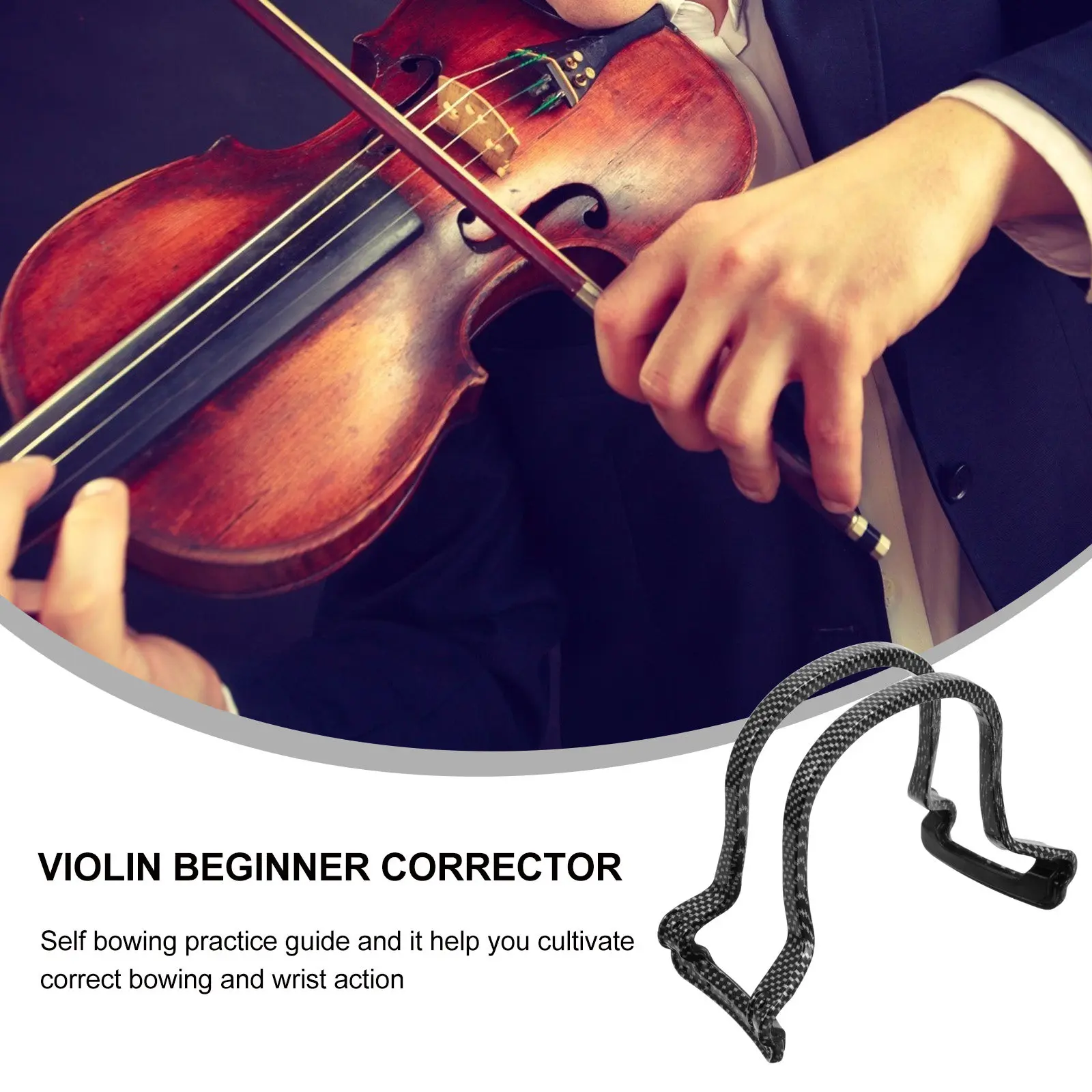 Violin Bow Straightener Double Track Adjustable Angle Beginner Practice Tool for Correct Wrist Action