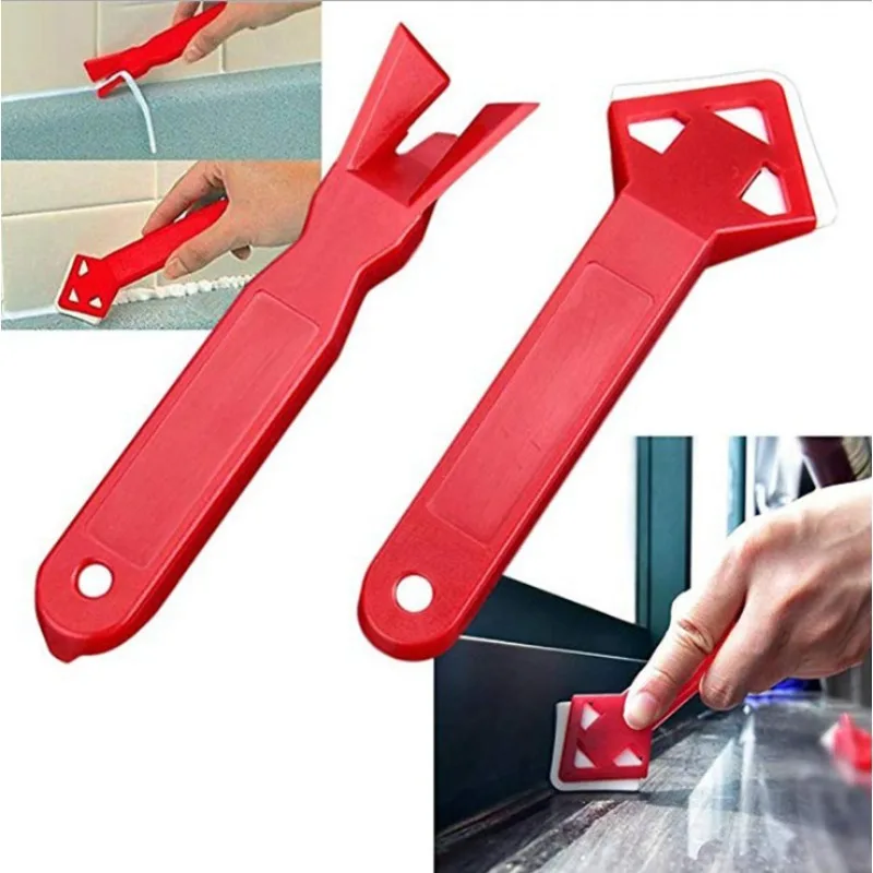 2 Pcs / Set Window Door Silicone Glass Cement Scraper Tool Caulking Finishing Sealant Grout Remover Silicone Spatula Tool