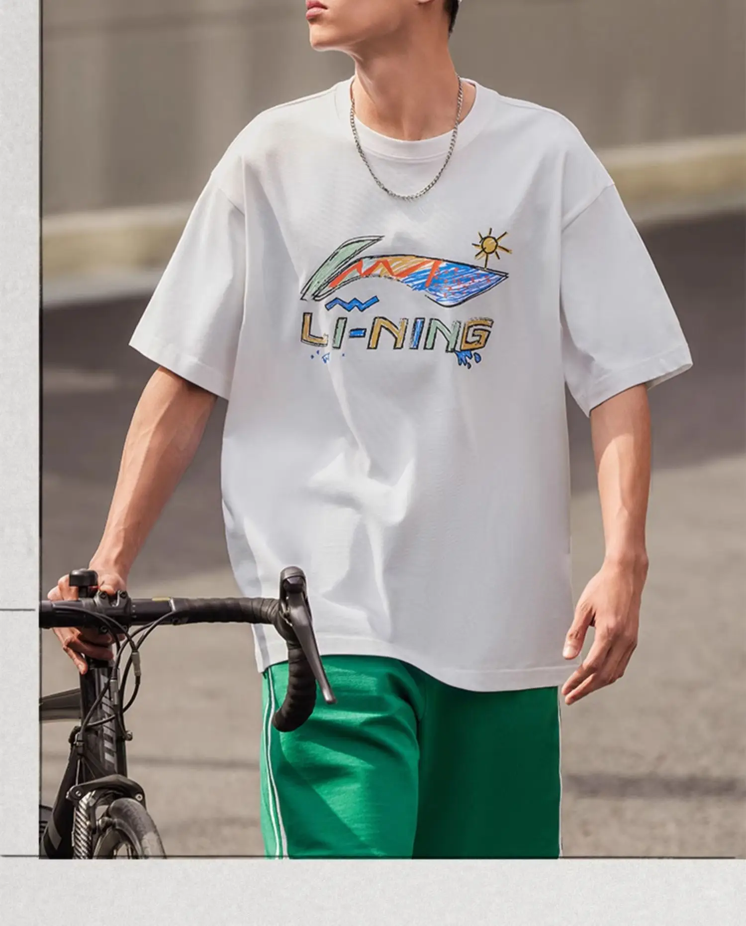 

Motorcycle Men's and Women's Summer Cotton Couple Wear Sports Trendy Refreshing Simple Mid-Length Loose T-Shirt