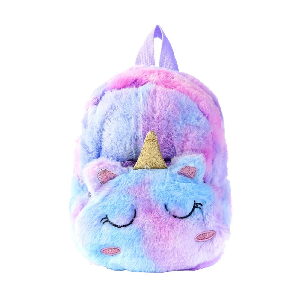 Sac à Dos en Peluche à Motif de Dessin Animé Nairobi Orn pour Fille Cartable Kawaii en Fourrure Douce, Interrupteur Dégradé de Mode, Décontracté, Portable, Cadeau pour Enfant