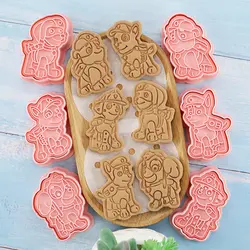 Paw Patrol Cartoon 3d Biscuit Mold Cake Mold Cookie Cutter Set Cookie Stamp Baking Cookie Stamp 6pcs/8pcs Set For Kids Birthday
