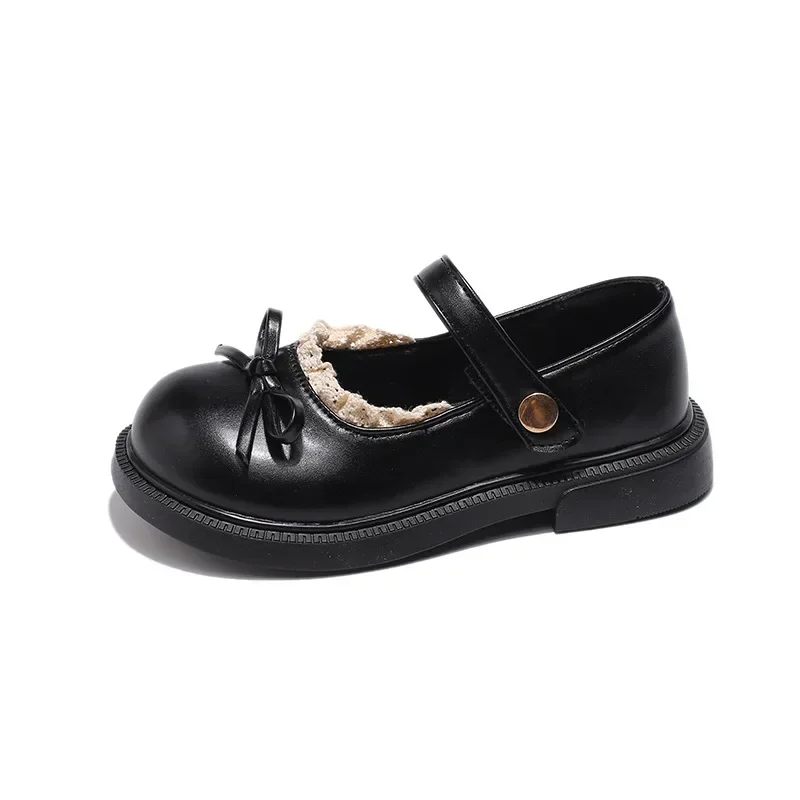 Jogerli Princess Shoes Baby Lace Ruffles Appealing Girls Student School Mary Janes Child Loafer Flats