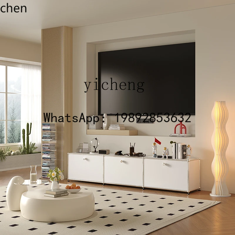 Z1  module combination TV cabinet modern simple stainless steel floor storage cabinet small apartment storage