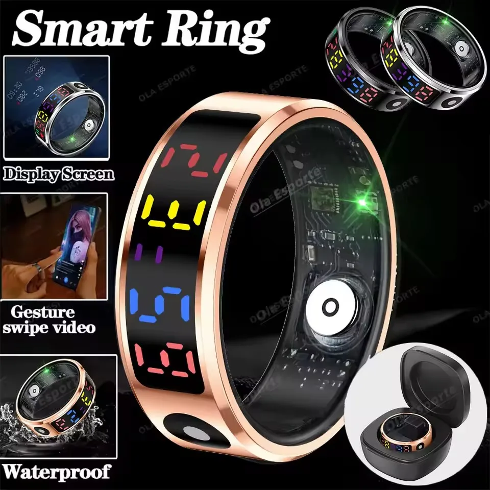 

Новый дисплей, цветной экран, умное кольцо, 2025 год, Bluetooth, создание жестов, видео/кисть, Tiktok, мониторинг здоровья, 5 АТМ, водонепроницаемая, Smartring