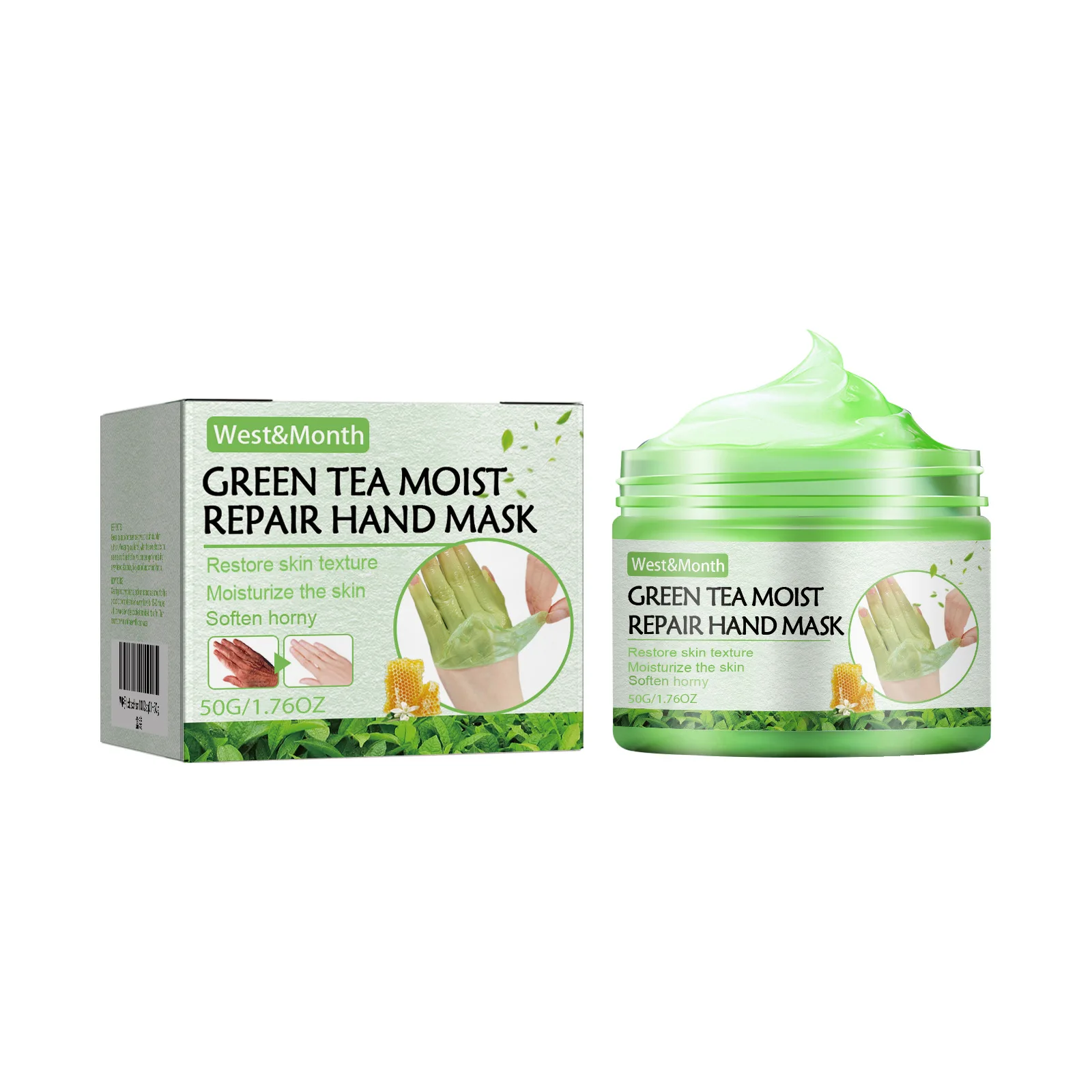 Green Tea Repairing Hand Mask Skin Rejuvenation Anti Cracking Moisturizing Dead Skin Removal Firming Nourishing Care Hand Mask