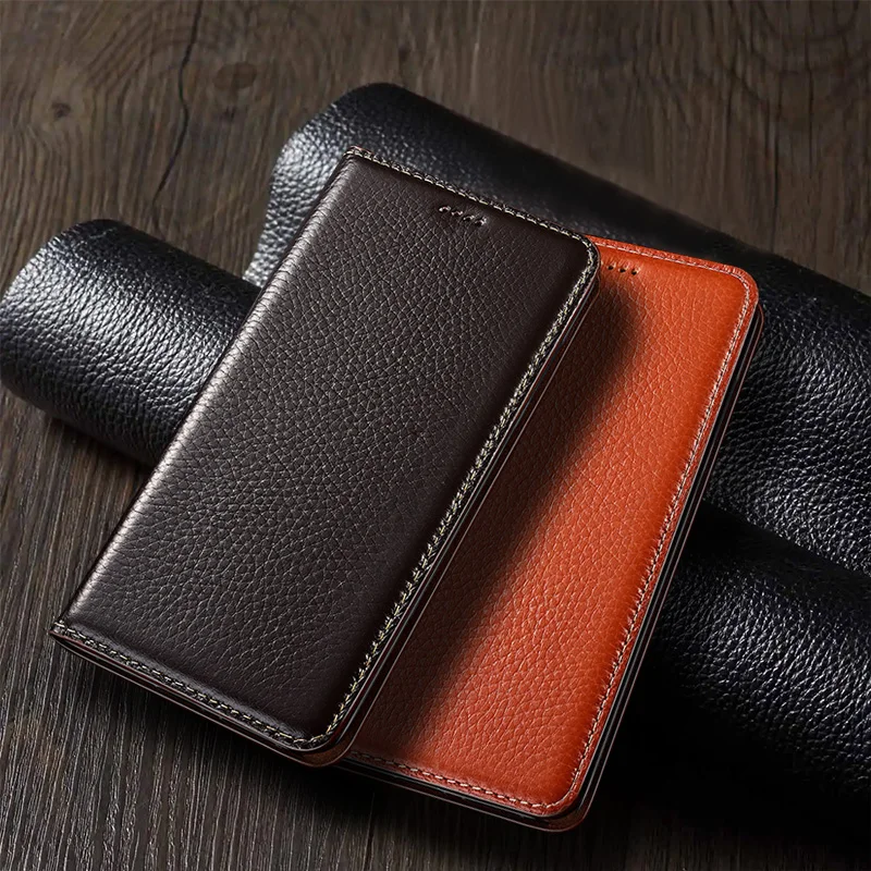 

Genuine Leather Flip Case For Samsung Galaxy A02 A02S A12 A22 A32 A42 A52 A72 A03 A13 A23 A33 A53 A73 4G 5G Cover Cases Litchi