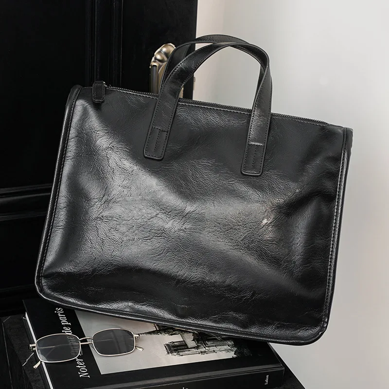 Large Capacity Business Casual Men's Handbag Fashionable Travel Young Single Shoulder Bag Briefcase Computer Document Bag