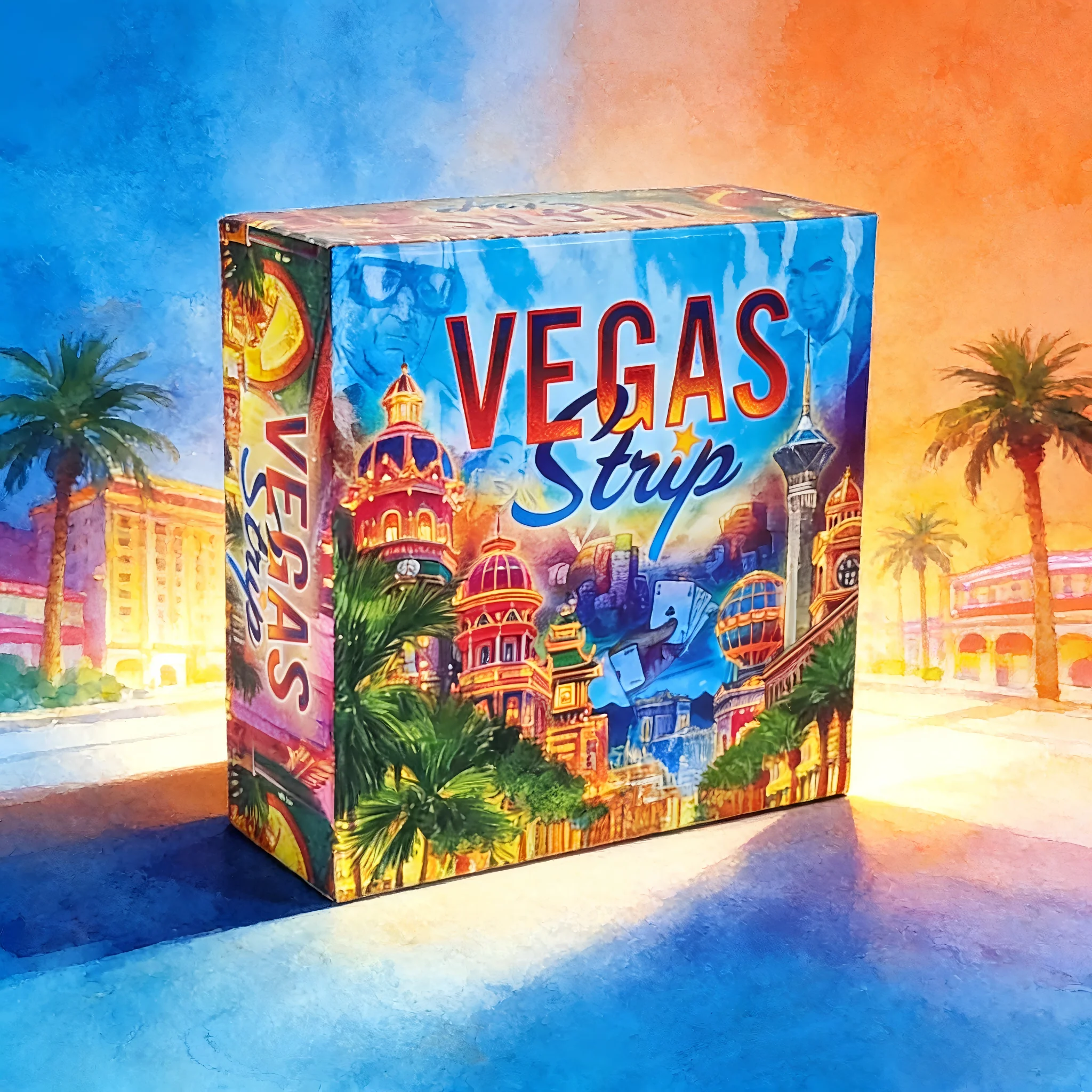 Board Game VEGAS STRIP – Traditional Tactical Card Game for Family Gatherings & Game Night Events