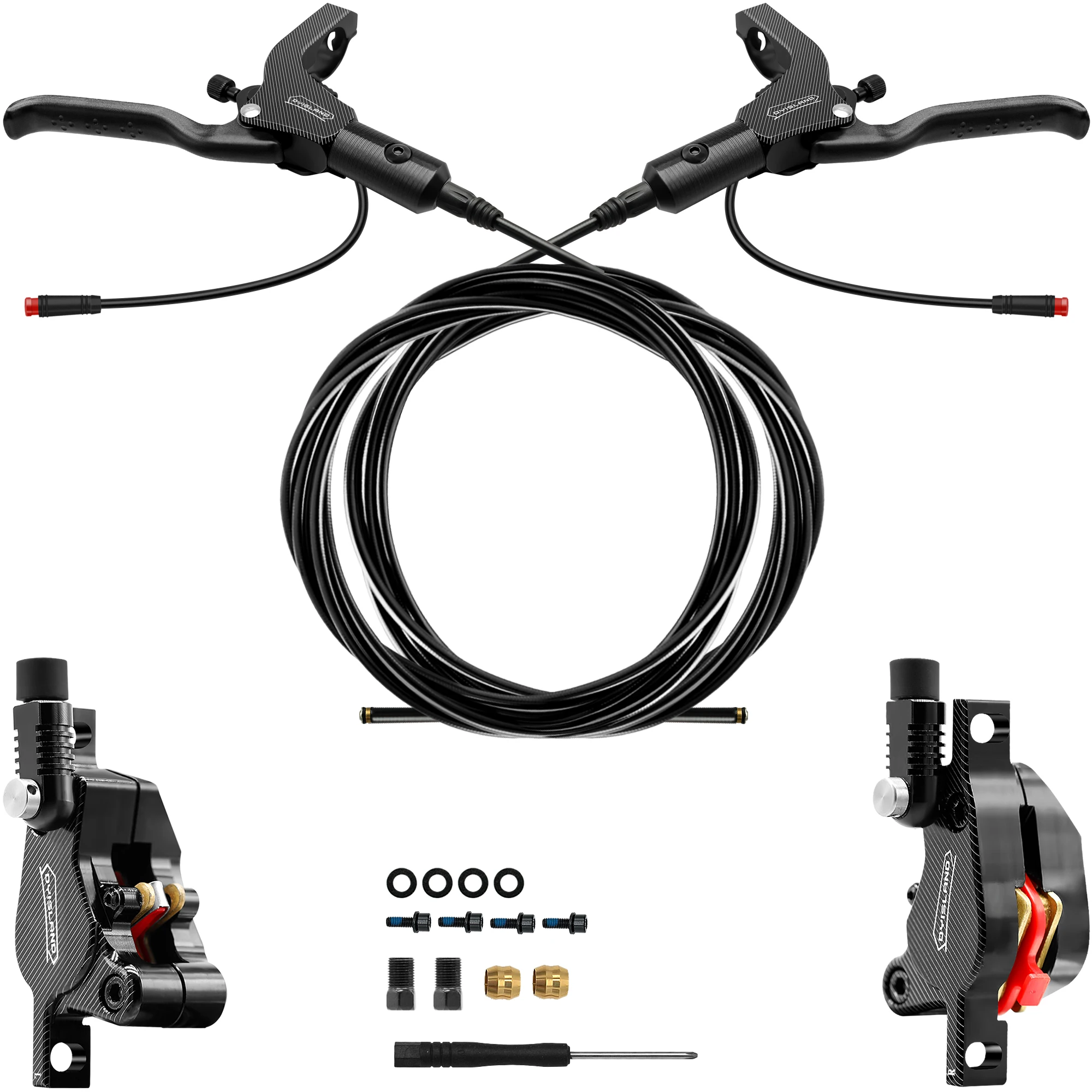 DYISLAND 2-Kolben Elektroroller Hydraulische Scheibenbremse 2-PIN Stromabschaltung E-Scooter Öl-Hydraulische Scheibenbremsen