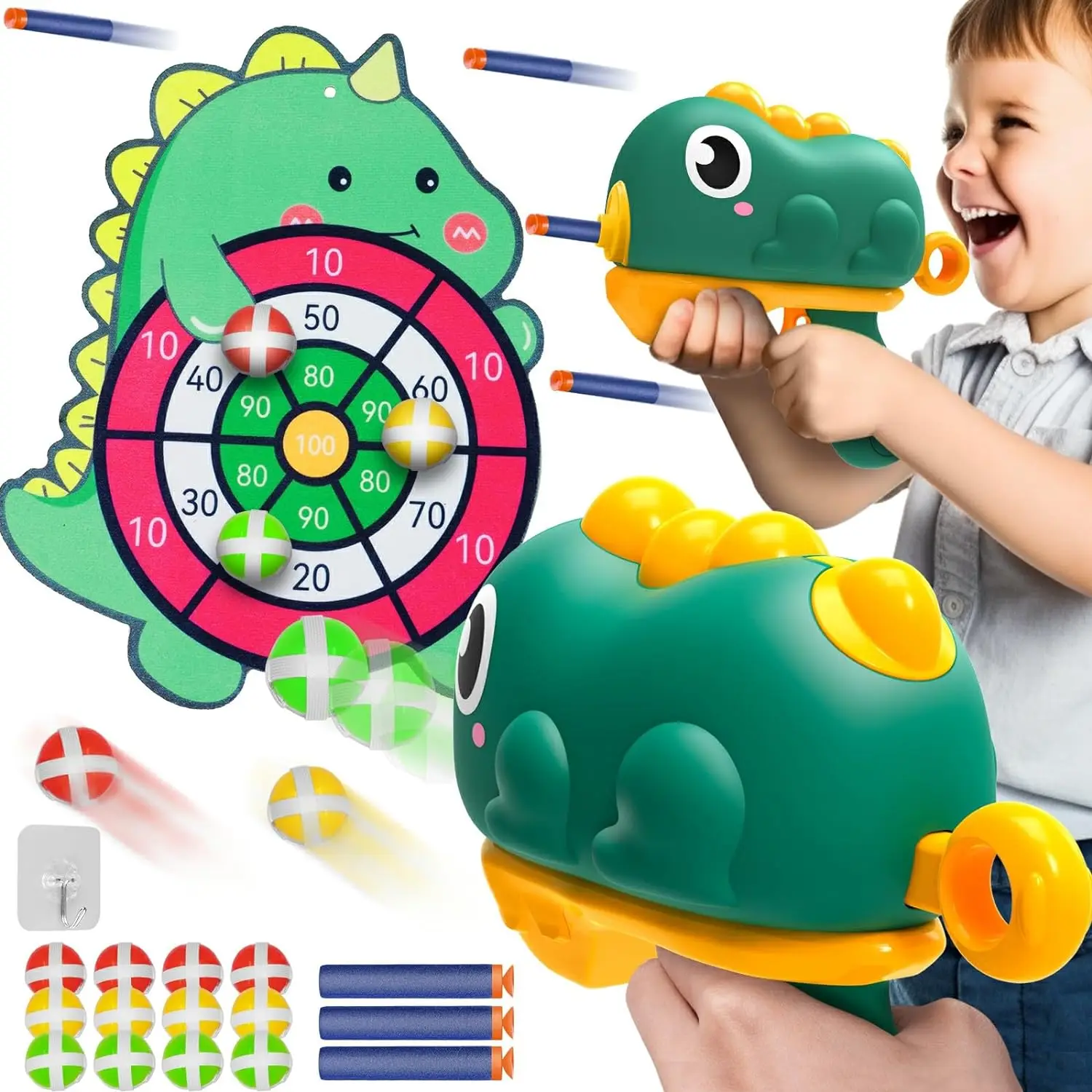 Juguetes de tiro para interiores y exteriores para niños y niñas, juego de fiesta de tiro, pistola, regalos de cumpleaños y Navidad