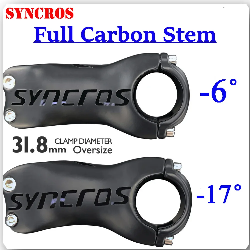 

Syncros Carbon Bicycle Stem Road bike/mtb Stem -6°/-17° Mountain Bike Carbon Stem Black Grey Silver Bicycle Accessories