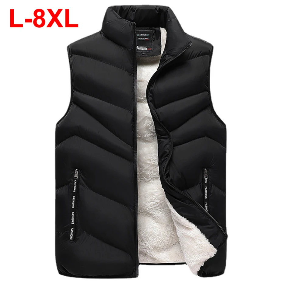 

8XL Plus Size Vest Men's Winter Waistcoat Thicken Wamr Coat Padded Jackets Down Coat Male Casual Big Size Vests 7XL