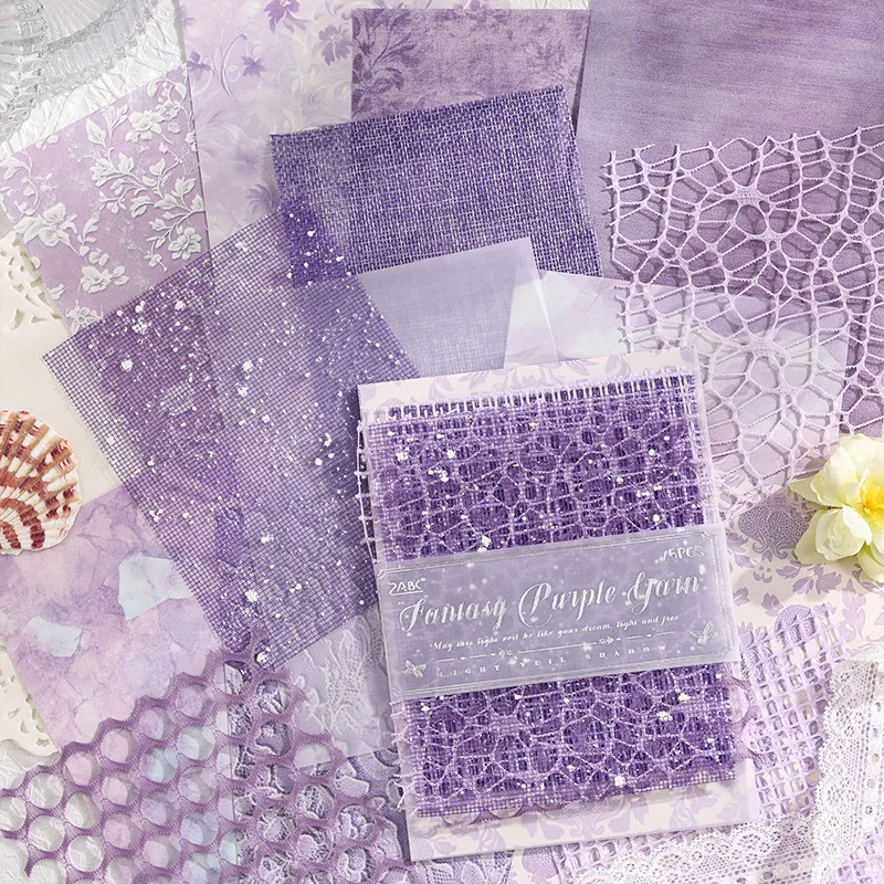 15 pcs Creative mesh handmade collage material Bag Mixed material Hand tent non-stick decorative Junk Journal Supplies