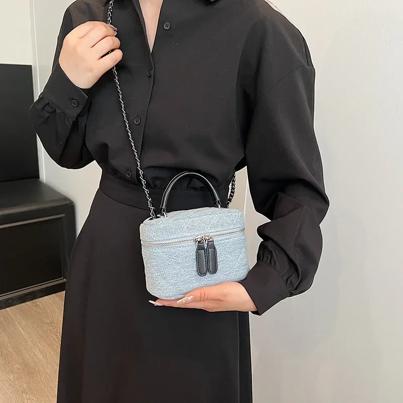 Denim Box Tote torby na ramię Crossbody dla kobiet torebki i portmonetki 2024 nowy modny design torba wysokiej jakości