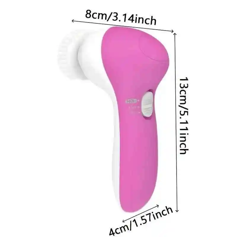 5-in-1 Electric Facial Cleansing Brush - Professional Blackhead Remover & Face Massager with Multiple Attachments, Rechargeable