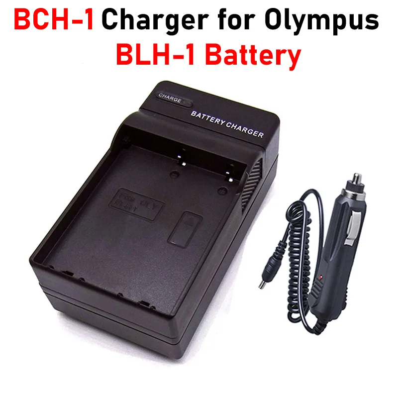 BCH-1 Charger with Car Charger for Olympus OM-D E-M1X E-M1 Mark III BCH1 BLH1 BLH-1 BCH-1 Battery Charger