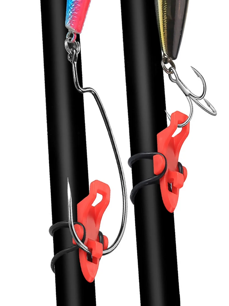 10 Sets New Fishing Rod Pole Hooks Keeper Rod Clip Hanging Hook Plastic Fishing Lure Spoon Baits Holder Fishing Accessories New
