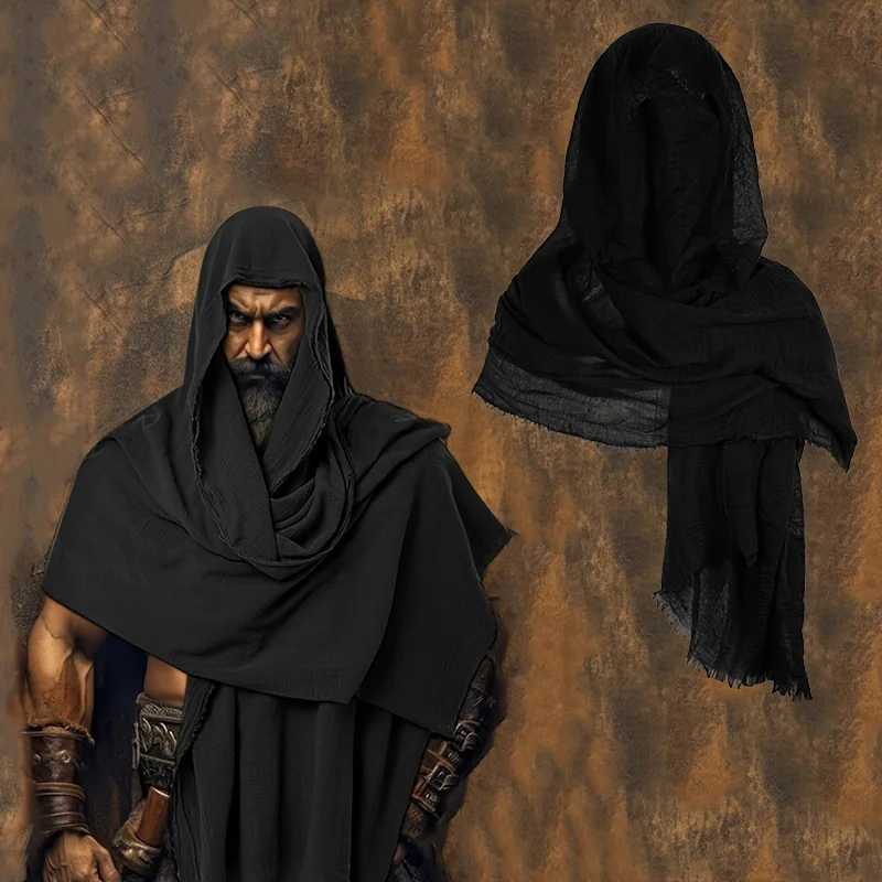 كيب القرون الوسطى - وشاح بغطاء للرأس متعدد الأغراض، منديل، وشال لأزياء الهالوين، واجبات عصر النهضة