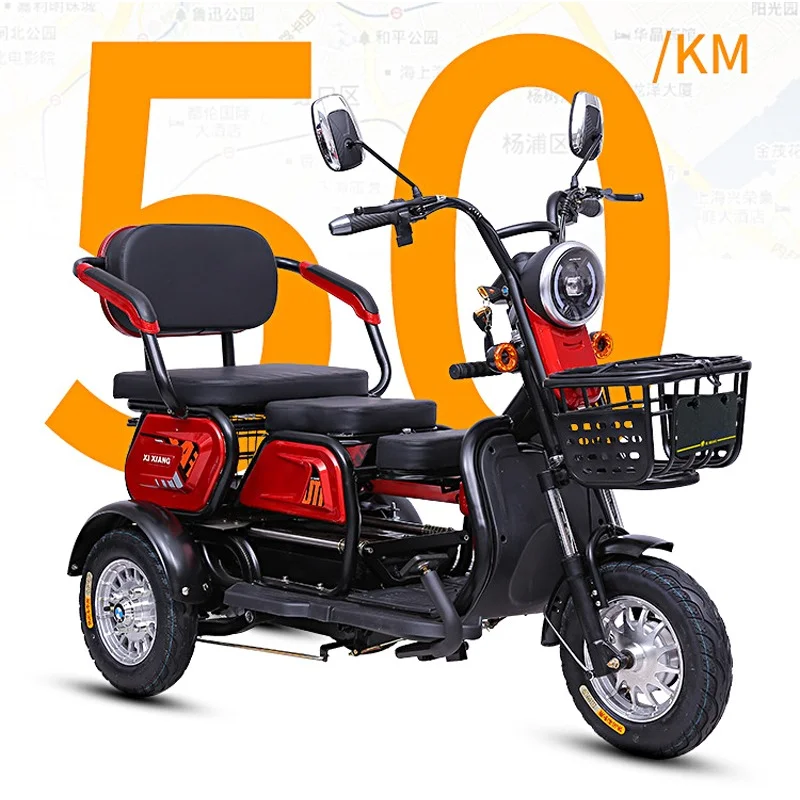 Parent-Child Adult Walking for the Elderly Leisure 3-Wheeled Electric Scooter Tricycle for Seniors Disabled