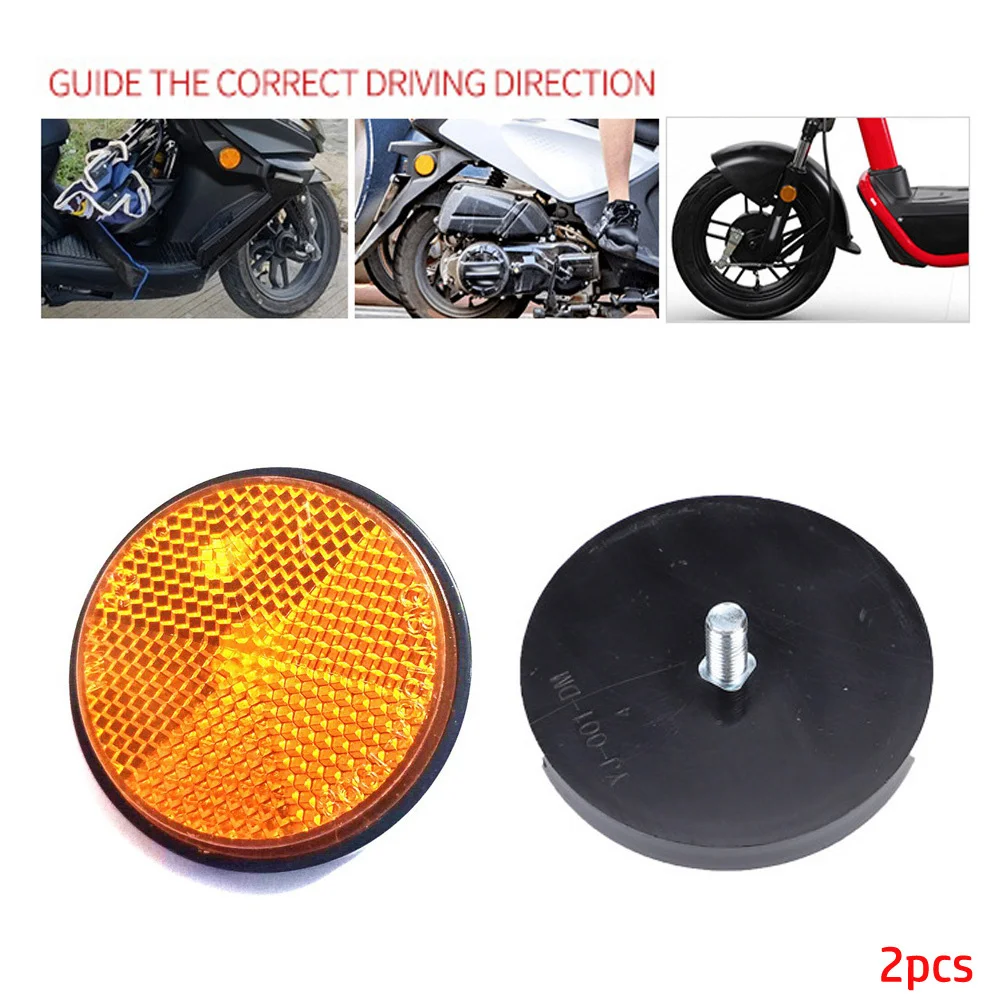 2pcs Circular Reflector Car Trucks Motorcycle Bicycle Night Reflector Reflective Refraction Light MOTO Lighting Parts For Traile