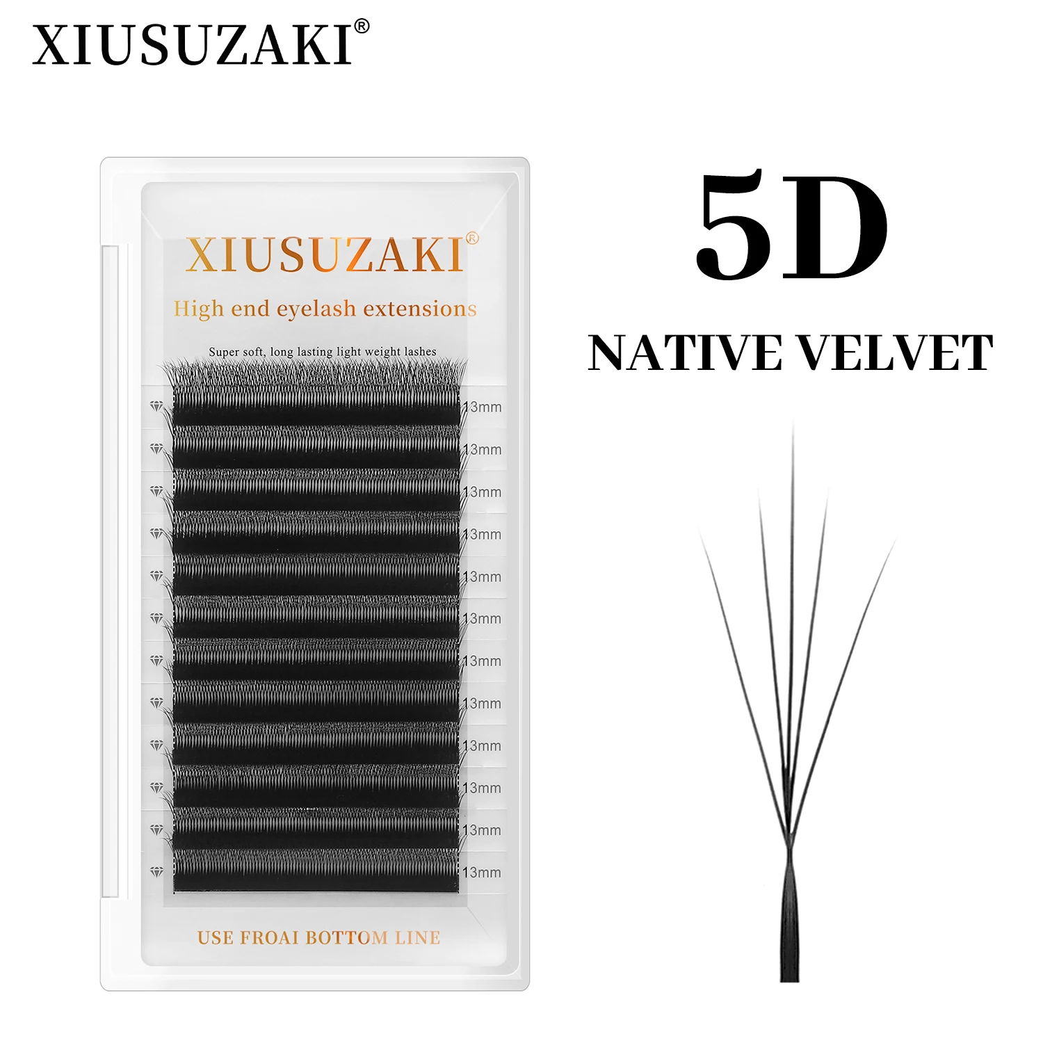 XIUSUZAKI Double Layers 5D W Shape Eyelashes Extensions C+D Curl 5DW False Eyelashes Individual Premade Volume Fans Lashes Tools