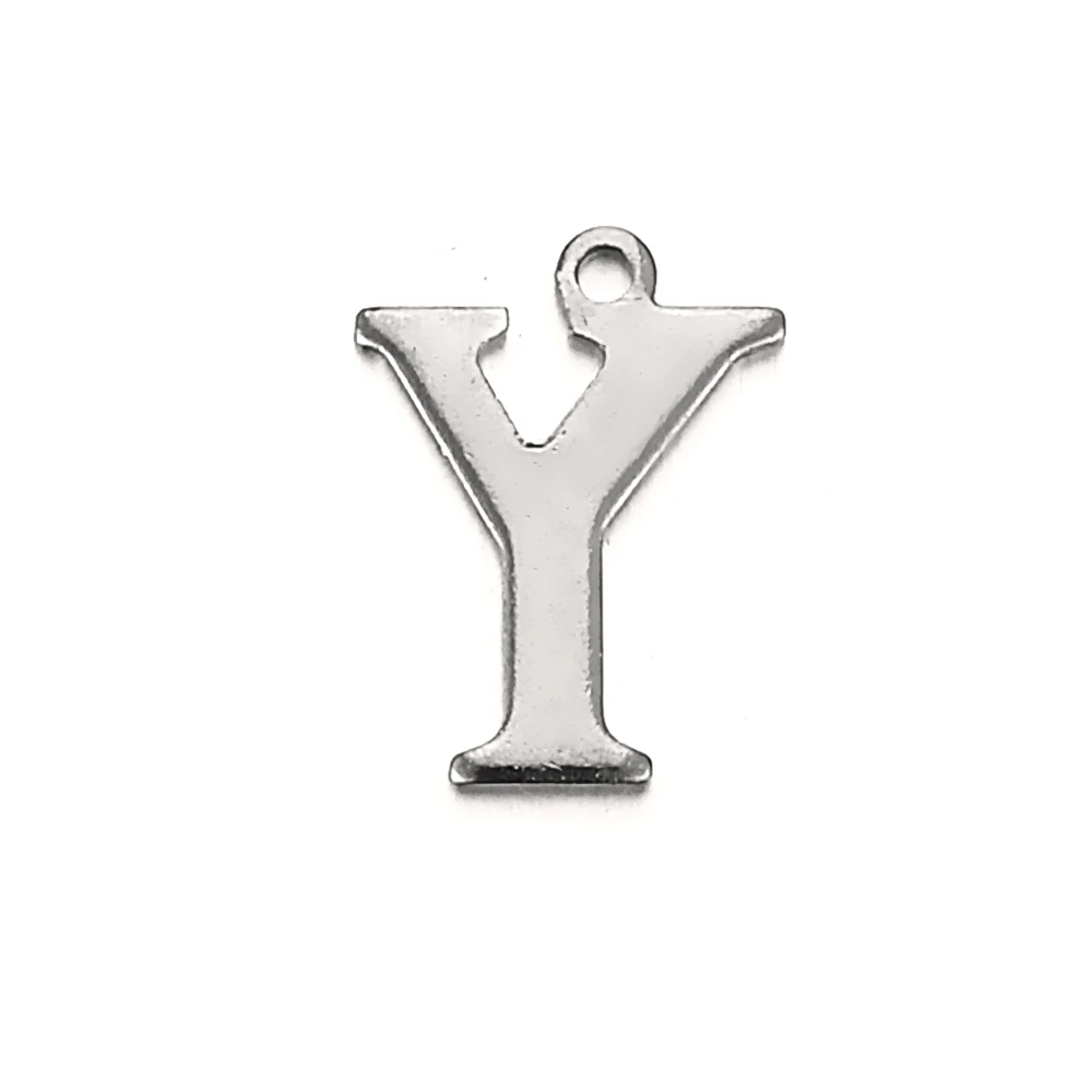 20 stks Rvs Letter Charm Initial Charms Enkele Alfabet Kralen Hangers voor Ketting Sieraden Maken DIY Groothandel